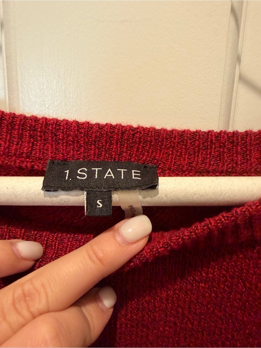 Red Ruffle Shoulder Sweater - Women's - Picture 2 of 3